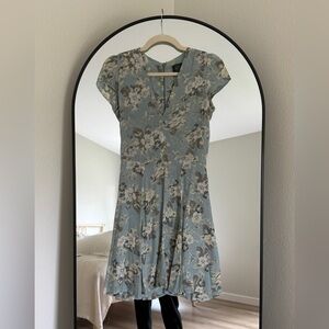 Reformation Floral Blue Dress